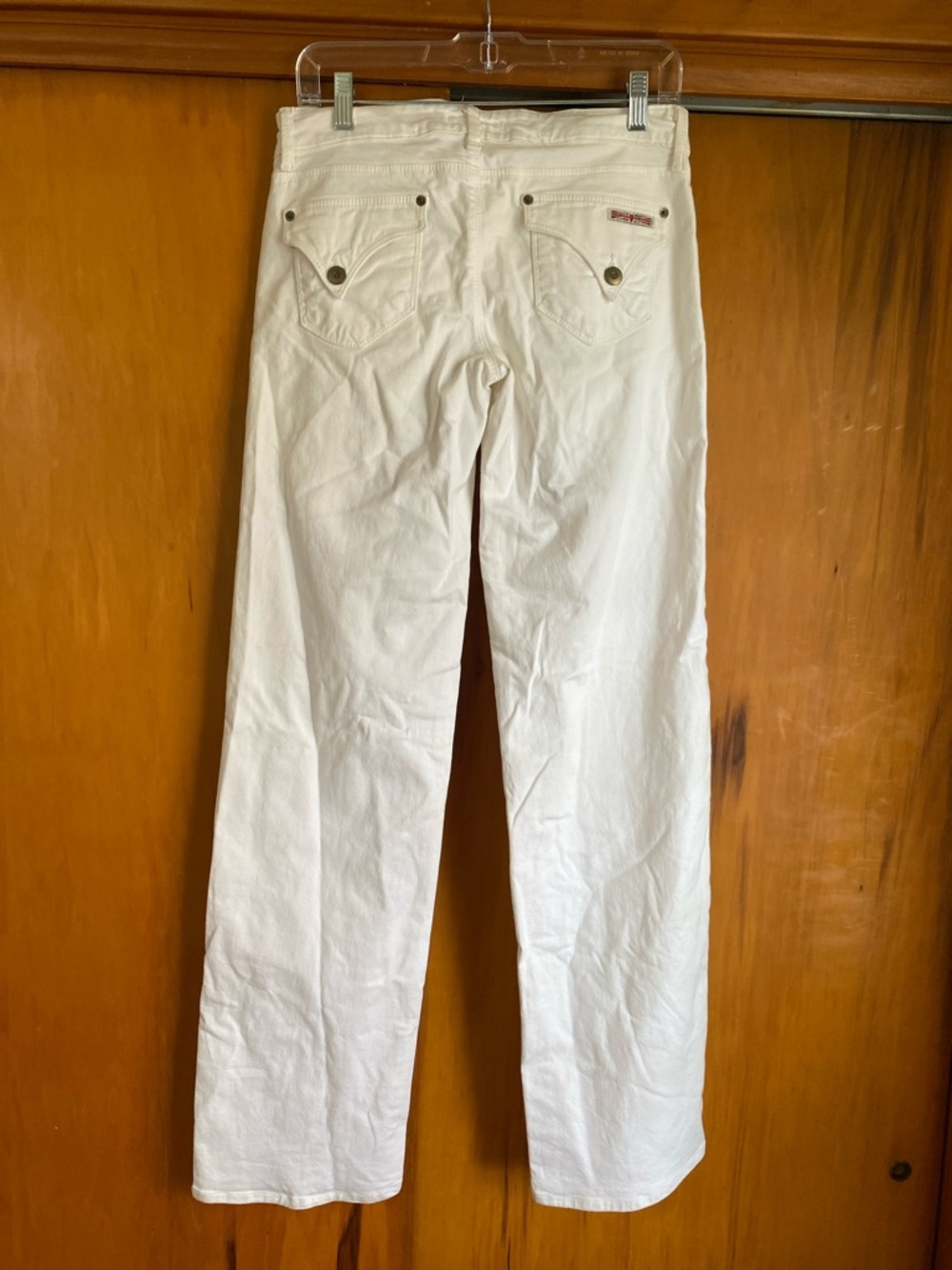 Hudson Jeans Women's 28/33” Straight-Leg White Denim Pants Flap Pockets Designer - Picture 4 of 13